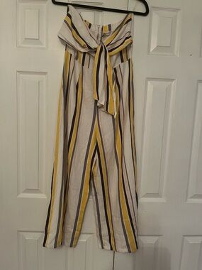 LINEN TYPE STRIPED JUMPSUIT ( juniors)